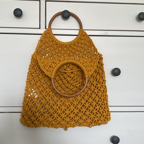 Handbag Crochet Mustard - Picture 2 of 3